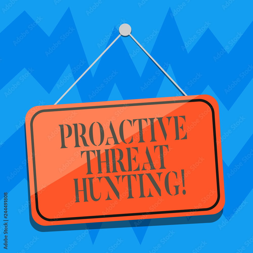 Poster text sign showing proactive threat hunting. conceptual photo focused and iterative approach to searc