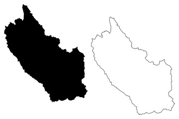 Kanchanaburi Province (Kingdom of Thailand, Siam, Provinces of Thailand) map vector illustration, scribble sketch Kanchanaburi map