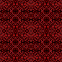 Ethnic classic pattern. Seamless vector illustration. Abstract geometric repeat backdrop. For decoration, wallpaper, print, fabric. Black, red color