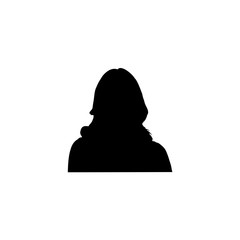 Silhouette woman on a white background
