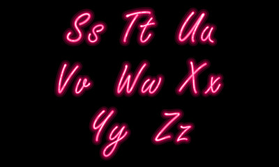 Neon alphabet font part 3