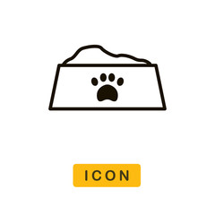 Pet bowl vector icon