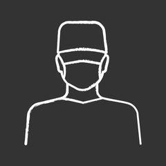 Plastic surgeon chalk icon