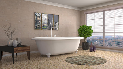 Fototapeta na wymiar Bathroom interior. 3D illustration