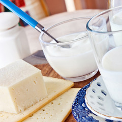 Selection of milk products