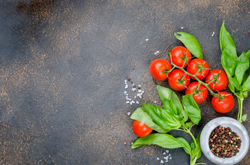 tomatoes, basil and peper spice