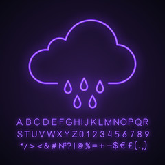 Rain neon light icon