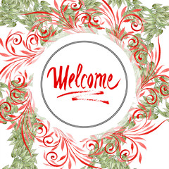 Yellow ornament floral botanical flower. Watercolor background illustration set. Frame border ornament square.