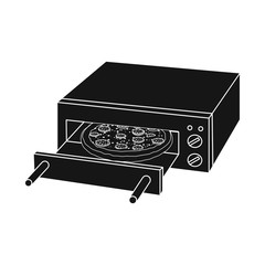 Vector design of pizza and food sign. Set of pizza and italy stock vector illustration.