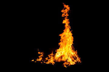 Bonfire blur silhouette Black background light. at phuket Thailand