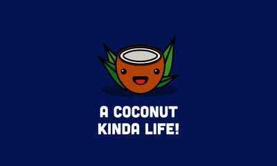 A coconut kinda life Quote Poster Design 
