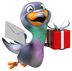 Fun pigeon - 3D Illustration
