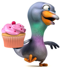 Fun pigeon - 3D Illustration