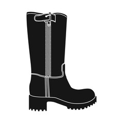 Vector illustration of footwear and woman logo. Collection of footwear and foot stock symbol for web.