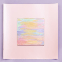 Abstract pastel square frame in pink colors, copy space
