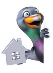 Fun pigeon - 3D Illustration