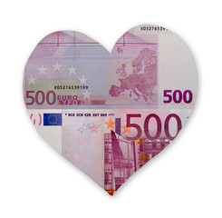 Heart 500 Euro banknote