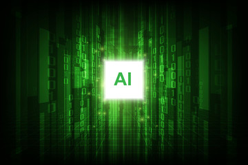 Artificial Intelligence background template. vector illustration