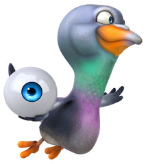 Fun pigeon - 3D Illustration
