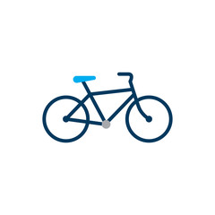 Obraz premium Bicycle. Bike icon vector in flat style. Cycling symbol. Sign for bicycle path Isolated on white background. Vector illustration for graphic design, web site, UI, mobile app, social media