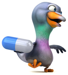 Fun pigeon - 3D Illustration
