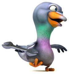 Fun pigeon - 3D Illustration
