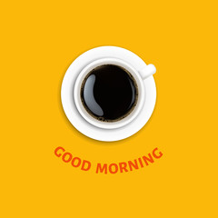 Good Morning Poster With Cup Coffee