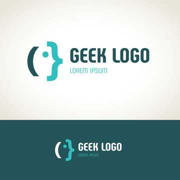 Geek logo. Programmers icon