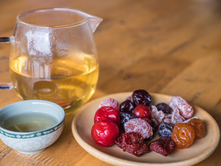 Chinese tea with fruit preserve