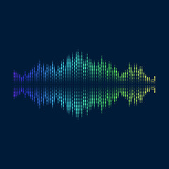 Abstract vector element for music design with equalizer. The dynamic line