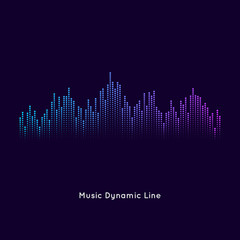 Fototapeta premium Abstract vector element for music design with equalizer. The dynamic line