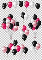 Set of color balloons, isolated.