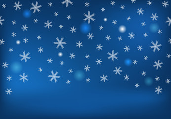 Winter background with falling snow and snowflakes