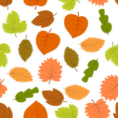 Seamless pattern with autumn leaves
