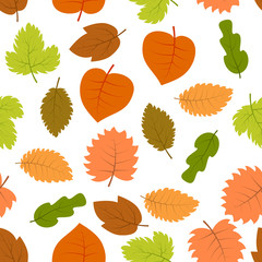 Obraz premium Seamless pattern with autumn leaves