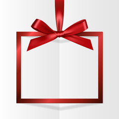 red bow with frame isolated on white background