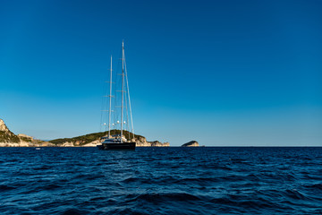 Sail superyacht with two masts near Portovenere 