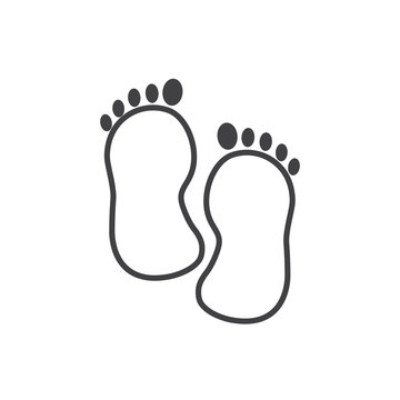 baby feet outline flat icon vector design illustration