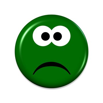 Grüner Emoji mit schlechter Laune