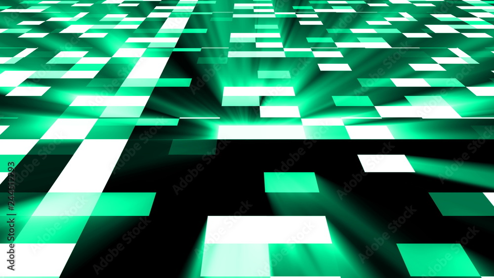 Poster abstract square technology background with bright flare, 3d rendering backdrop, computer generated d