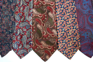 A Row of Paisley Patterned Ties