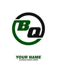 B Q initial circle logo template vector