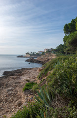 The coast of l'ametlla de mar on the coast of tarragona