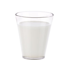 glass of milk on white background
