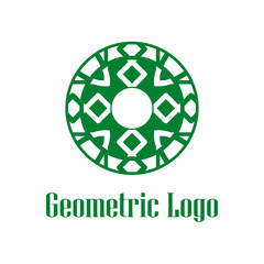 Geometrical art. Circle ornamental logo icon. Deco vector design.