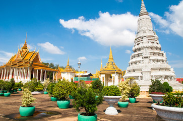 Buddhist temples and stupa on the territory of the royal palace, Phnom Penh, Cambodia