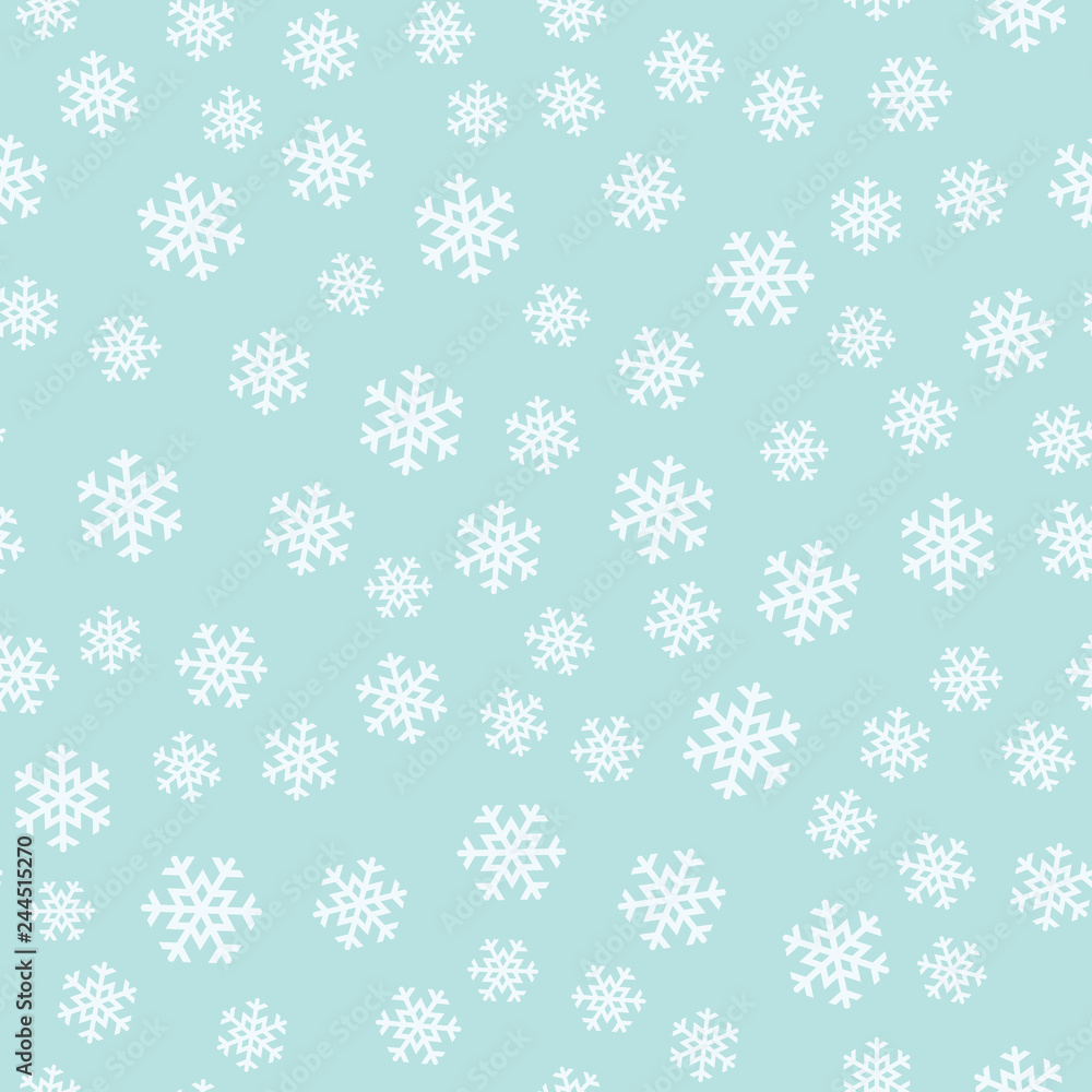 Poster seamless turquoise pattern with snowflakes. vector illustration.