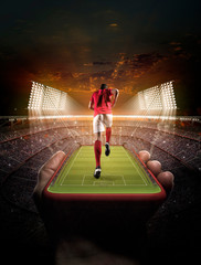 stadium and phone 3d rendering