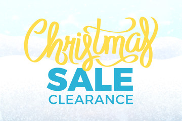 Christmas Sale Clearance Poster Snowy Landscape