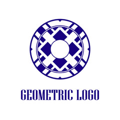 Geometrical art. Circle ornamental logo icon. Deco vector design.